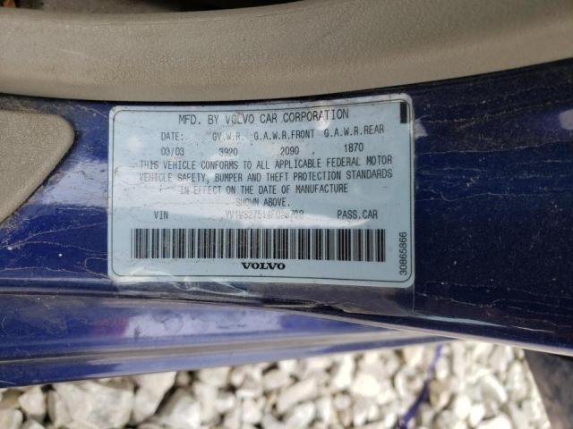 Photo 10 from auction – 2004 VOLVO S40 1.9T with VIN YV1VS27514F028738