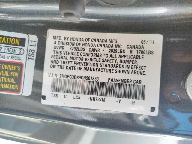 Photo 10 from auction – 2012 HONDA CIVIC EX with VIN 2HGFG3B89CH501853