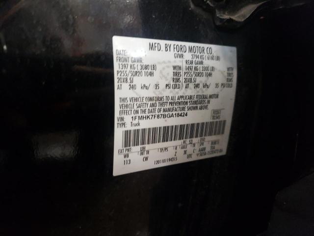 Photo 10 from auction – 2011 FORD EXPLORER L with VIN 1FMHK7F87BGA18424