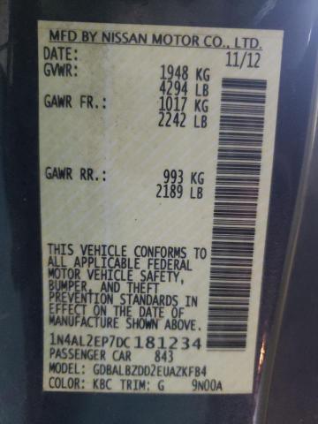 Photo 10 from auction – 2013 NISSAN ALTIMA S with VIN 1N4AL2EP7DC181234