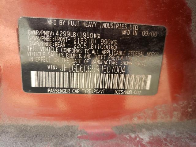 Photo 10 from auction – 2009 SUBARU IMPREZA 2. with VIN JF1GE60659H507004