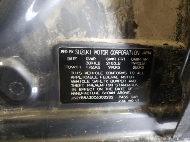 Photo 10 from auction – 2012 SUZUKI SX4 with VIN JS2YB5A30C6302222