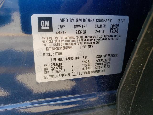 Photo 10 from auction – 2022 CHEVROLET TRAILBLAZE with VIN KL79MPSL9NB051985