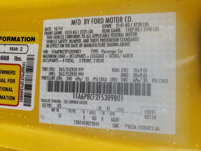 Photo 10 from auction – 2015 FORD MUSTANG GT with VIN 1FA6P8CF2F5309801
