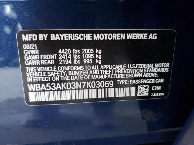 Photo 10 from auction – 2022 BMW 228I with VIN WBA53AK03N7K03069