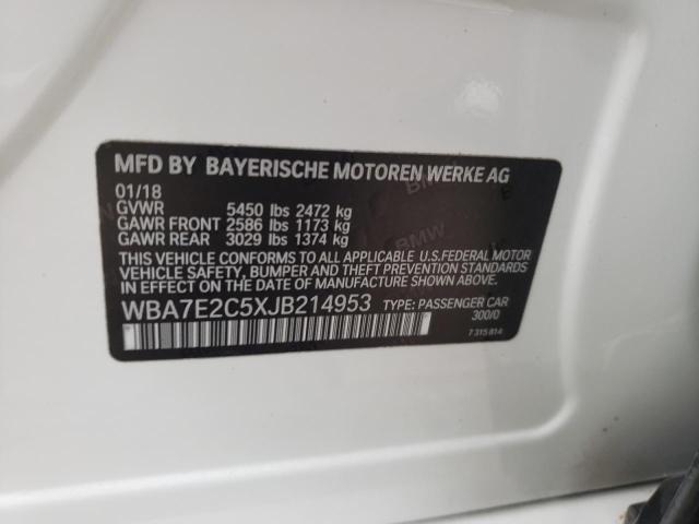 Photo 10 from auction – 2018 BMW 740 I with VIN WBA7E2C5XJB214953