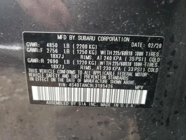 Photo 10 from auction – 2020 SUBARU OUTBACK LI with VIN 4S4BTANC9L3195426