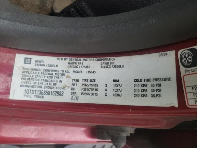 Photo 10 from auction – 2005 GMC CANYON with VIN 1GTDT136858162983