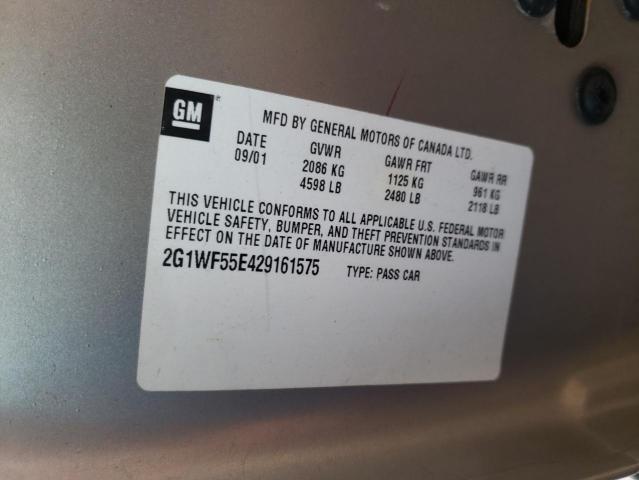 Photo 10 from auction – 2002 CHEVROLET IMPALA with VIN 2G1WF55E429161575