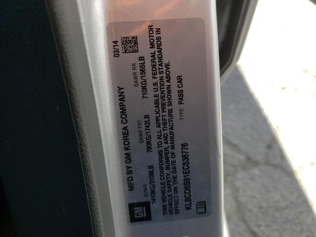 Photo 10 from auction – 2014 CHEVROLET SPARK 1LT with VIN KL8CD6S91EC536776