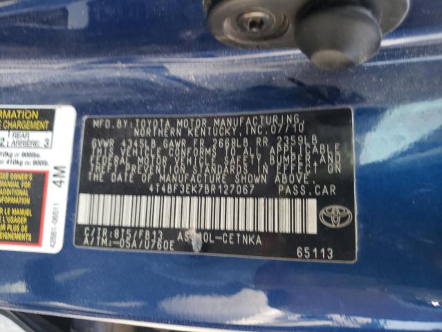 Photo 10 from auction – 2011 TOYOTA CAMRY BASE with VIN 4T4BF3EK7BR127067