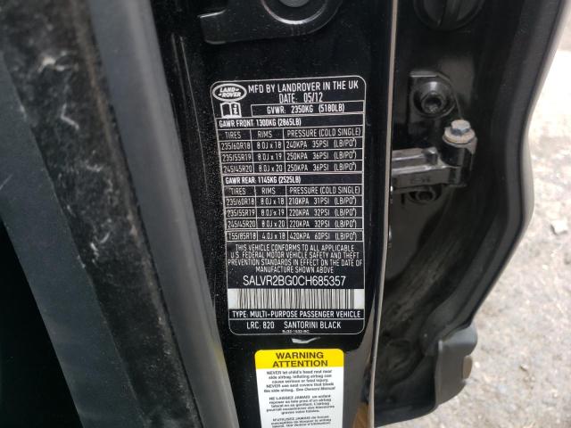 Photo 10 from auction – 2012 LAND ROVER RANGE ROVE with VIN SALVR2BG0CH685357