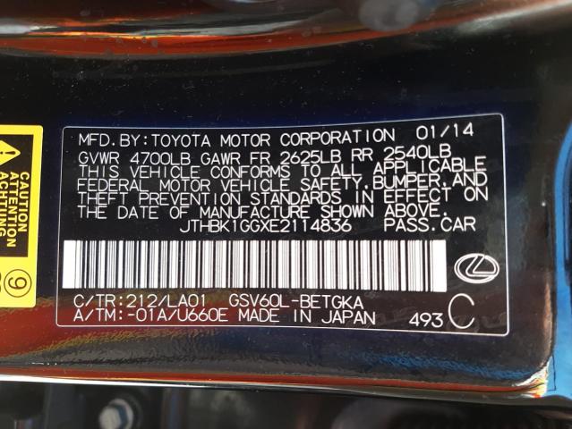 Zdjęcie 10 z aukcji – 2014 LEXUS ES 350 z VIN JTHBK1GGXE2114836