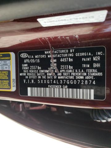 Photo 10 from auction – 2016 KIA OPTIMA LX with VIN 5XXGT4L37GG072874