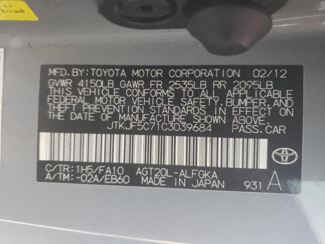 Photo 10 from auction – 2012 TOYOTA SCION TC with VIN JTKJF5C71C3039684
