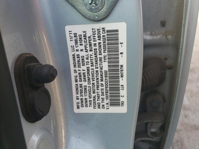 Photo 10 from auction – 2012 HONDA CIVIC EX with VIN 19XFB2F83CE316002