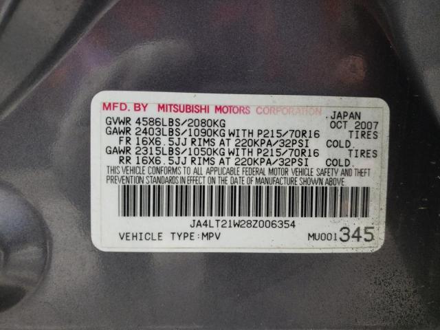 Photo 10 from auction – 2008 MITSUBISHI OUTLANDER with VIN JA4LT21W28Z006354