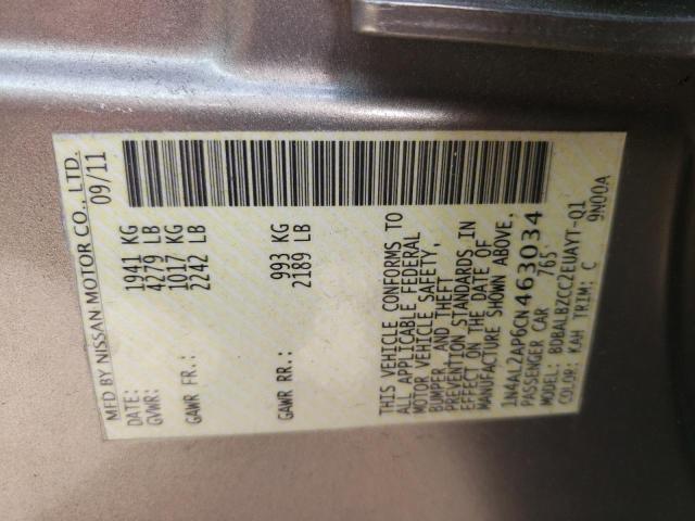 Photo 10 from auction – 2012 NISSAN ALTIMA BAS with VIN 1N4AL2AP6CN463034