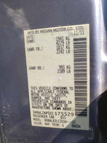 Photo 10 from auction – 2012 NISSAN ALTIMA BAS with VIN 1N4AL2AP1CC175529