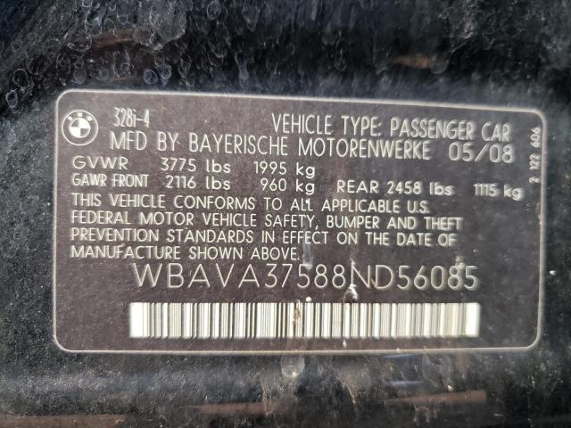 Photo 10 from auction – 2008 BMW 328 I with VIN WBAVA37588ND56085