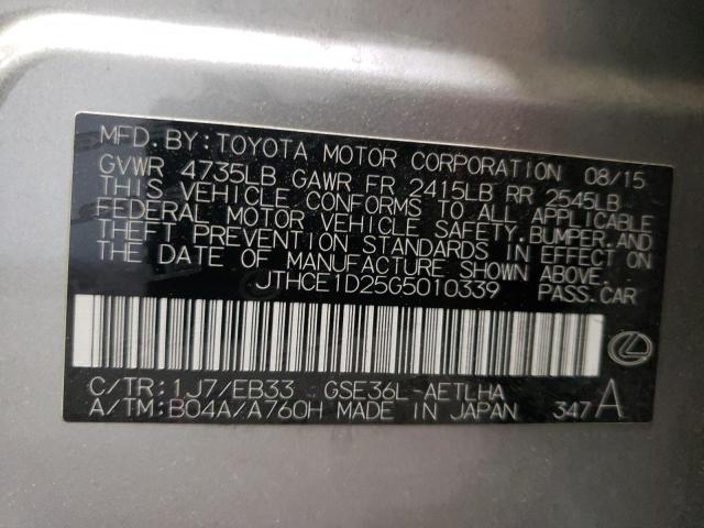Photo 10 from auction – 2016 LEXUS IS 350 with VIN JTHCE1D25G5010339