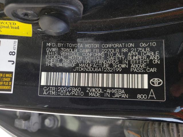 Photo 10 from auction – 2010 TOYOTA PRIUS with VIN JTDKN3DU6A1232199
