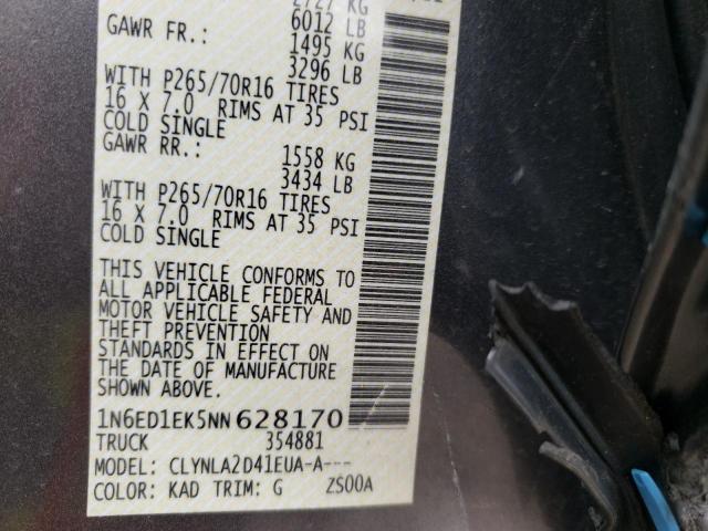 Photo 10 from auction – 2022 NISSAN FRONTIER S with VIN 1N6ED1EK5NN628170
