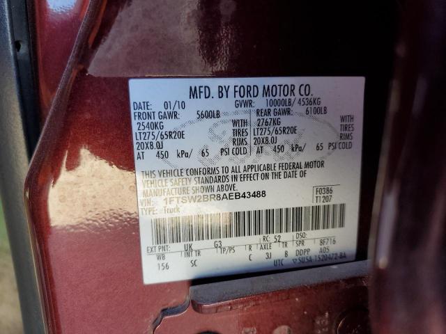 Photo 10 from auction – 2010 FORD F250 SUPER with VIN 1FTSW2BR8AEB43488