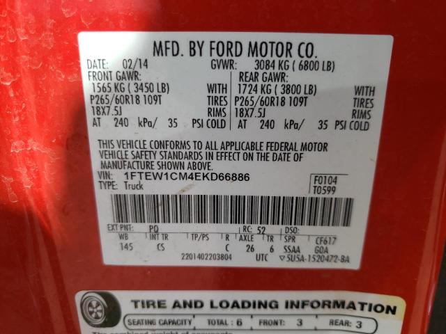 Photo 10 from auction – 2014 FORD F150 SUPER with VIN 1FTEW1CM4EKD66886