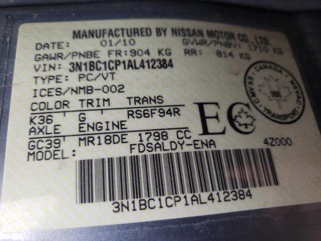 Photo 10 from auction – 2010 NISSAN VERSA S with VIN 3N1BC1CP1AL412384