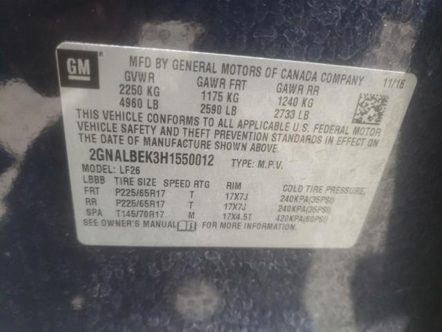 Photo 10 from auction – 2017 CHEVROLET EQUINOX LS with VIN 2GNALBEK3H1550012