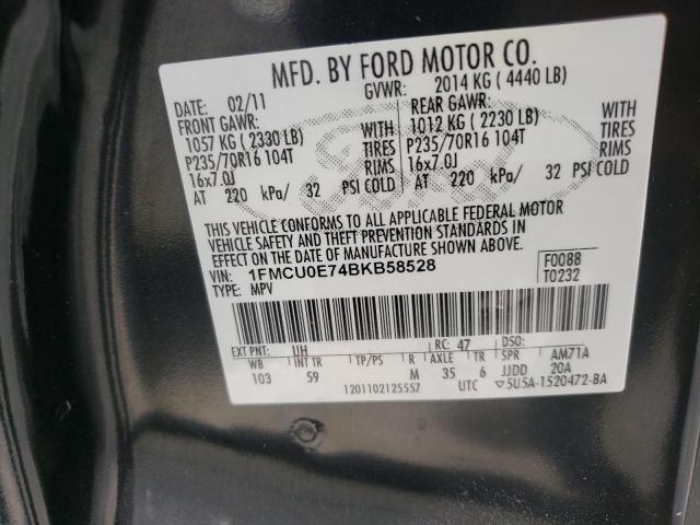 Photo 10 from auction – 2011 FORD ESCAPE LIM with VIN 1FMCU0E74BKB58528