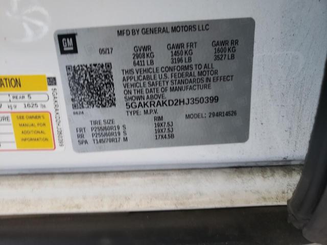 Photo 10 from auction – 2017 BUICK ENCLAVE with VIN 5GAKRAKD2HJ350399