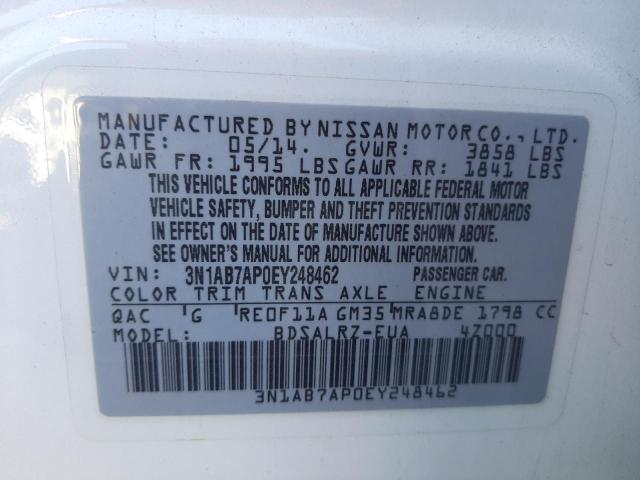Photo 10 from auction – 2014 NISSAN SENTRA S with VIN 3N1AB7AP0EY248462