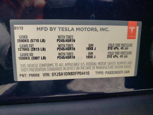 Photo 10 from auction – 2013 TESLA MODEL S with VIN 5YJSA1DN8DFP04410