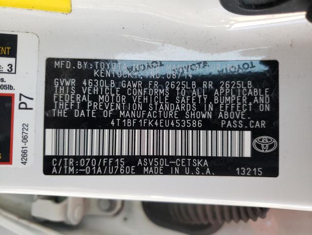 Photo 10 from auction – 2014 TOYOTA CAMRY L with VIN 4T1BF1FK4EU453586