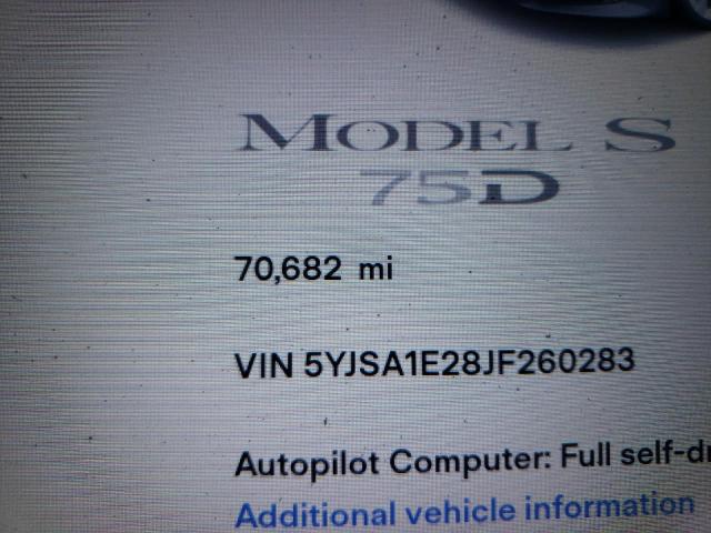 Photo 8 from auction – 2018 TESLA MODEL S with VIN 5YJSA1E28JF260283