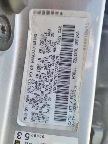 Photo 10 from auction – 2007 TOYOTA COROLLA with VIN 1NXBR32E37Z858781