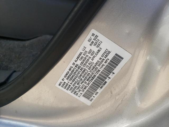 Photo 10 from auction – 2010 HONDA ODYSSEY EX with VIN 5FNRL3H72AB061256