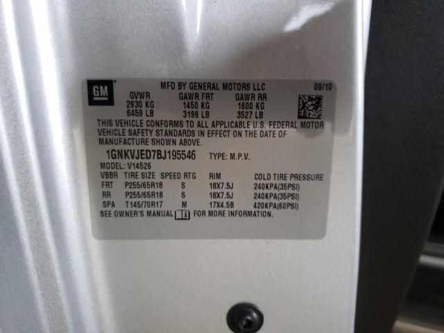 Photo 10 from auction – 2011 CHEVROLET TRAVERSE L with VIN 1GNKVJED7BJ195546