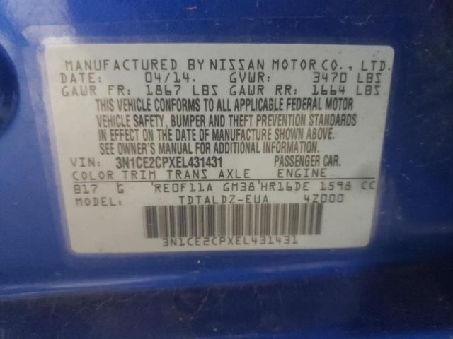 Photo 10 from auction – 2014 NISSAN VERSA NOTE with VIN 3N1CE2CPXEL431431