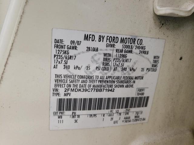 Photo 10 from auction – 2007 FORD EDGE SEL P with VIN 2FMDK39C77BB71942