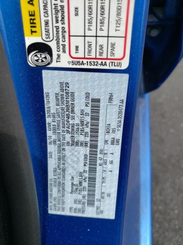Photo 10 from auction – 2011 FORD FIESTA SE with VIN 3FADP4BJ9BM108729