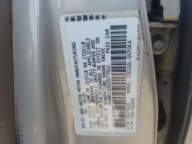 Photo 10 from auction – 2002 TOYOTA COROLLA CE with VIN 1NXBR12E52Z577062