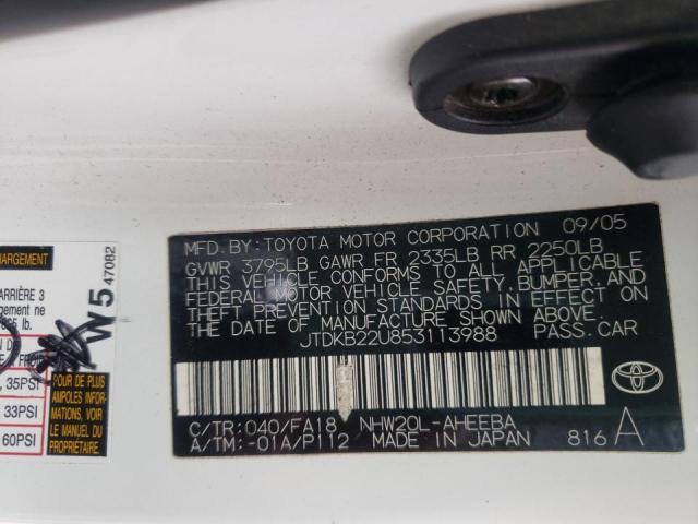 Photo 10 from auction – 2005 TOYOTA PRIUS with VIN JTDKB22U853113988