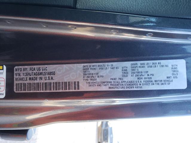 Photo 10 from auction – 2021 JEEP GLADIATOR with VIN 1C6HJTAG6ML514850