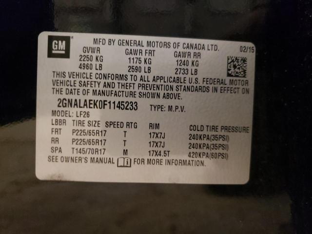 Photo 10 from auction – 2015 CHEVROLET EQUINOX LS with VIN 2GNALAEK0F1145233