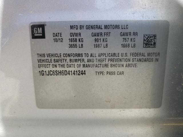 Photo 10 from auction – 2013 CHEVROLET SONIC LT with VIN 1G1JC6SH6D4141244