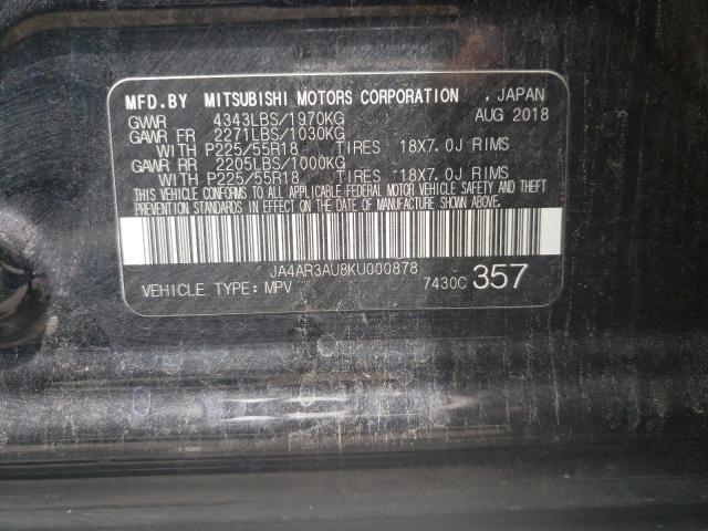 Photo 10 from auction – 2019 MITSUBISHI OUTLANDER with VIN JA4AR3AU8KU000878