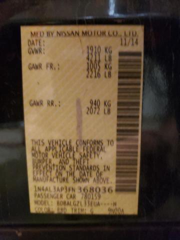 Photo 10 from auction – 2015 NISSAN ALTIMA 2.5 with VIN 1N4AL3AP3FN368036